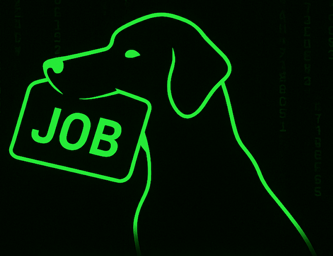 Job hunting dog